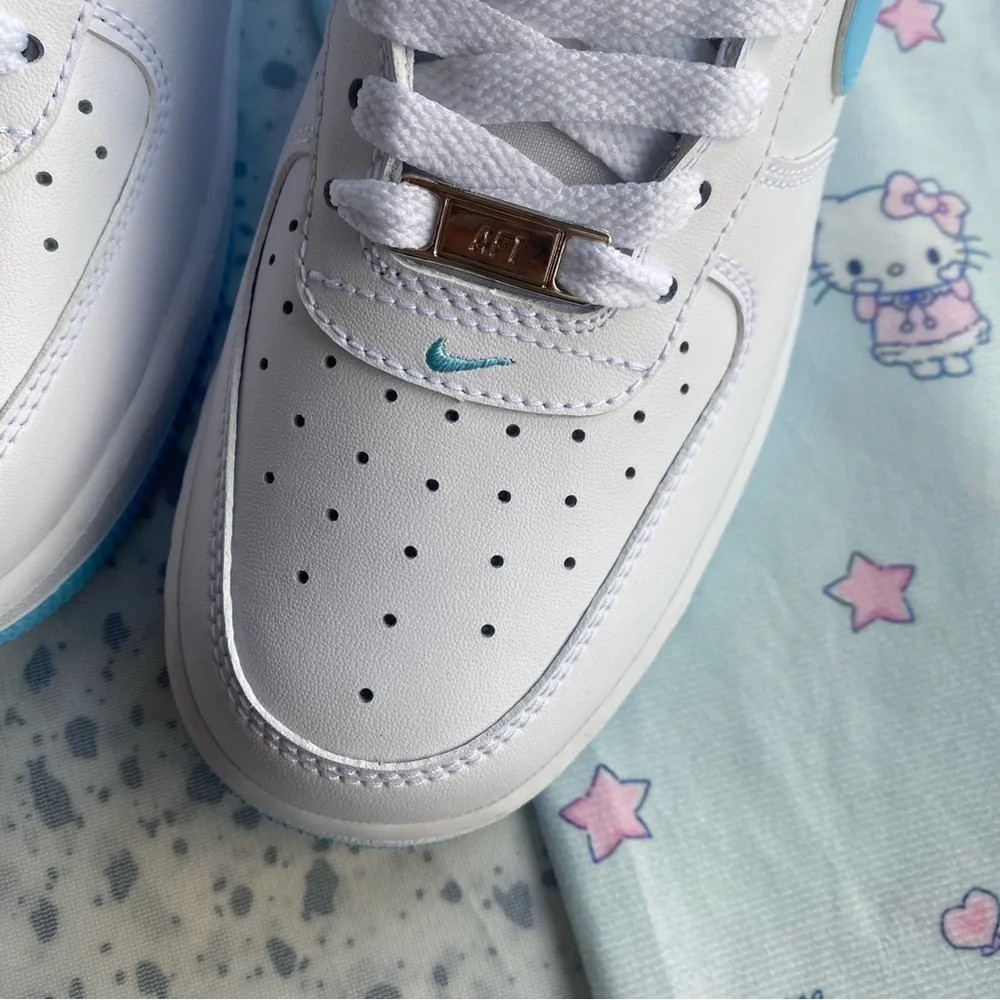 Nike Air Force 1 Low White with Light Blue Swoosh